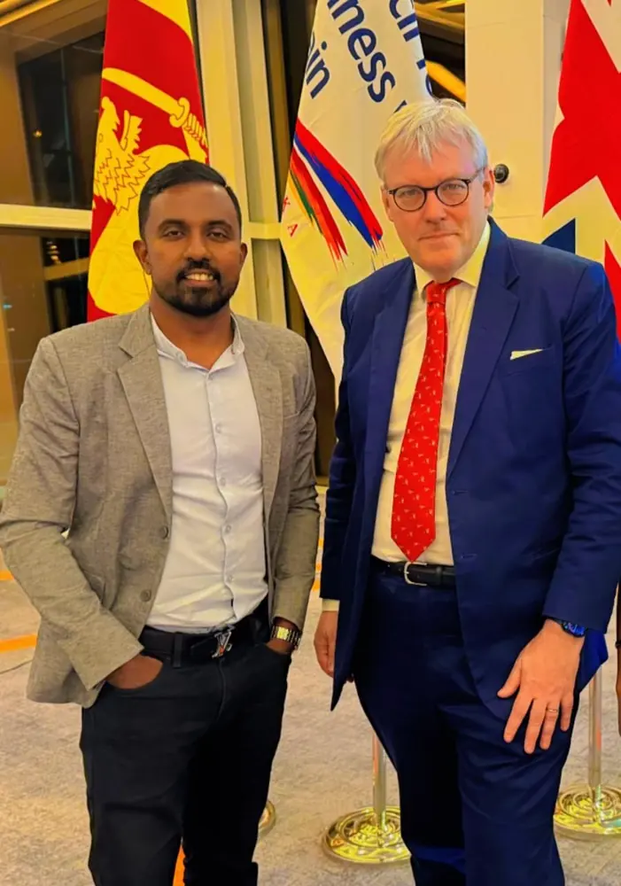 Sanjeewa with Andrew Patrick at their meeting.