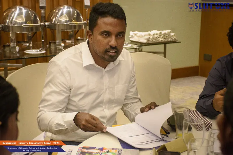 Sanjeewa participating in a SLIIT Department Industry Consultative Board discussion.